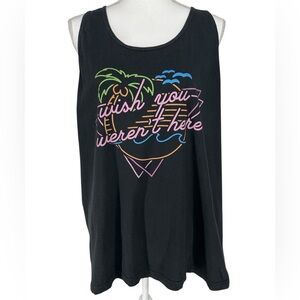 BOARDWALK / Black & Neon Graphic Tank / X-Large